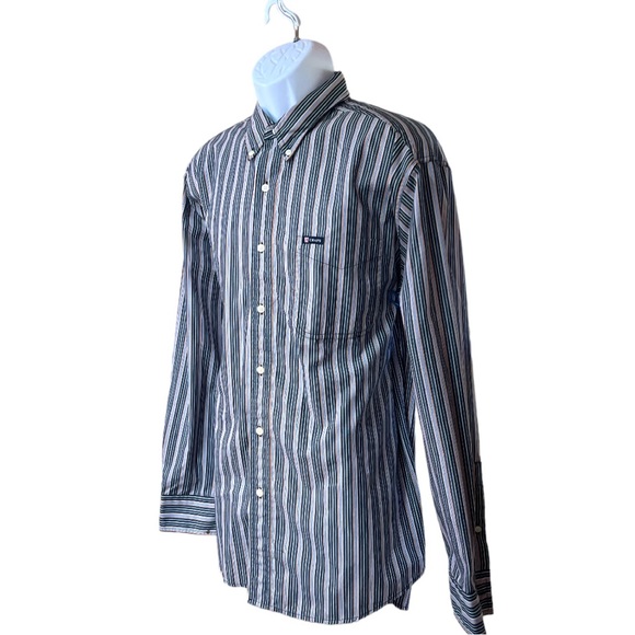 Sz Large Chaps Easy Care Striped Long Sleeve Button Down Shirt - Picture 5 of 6